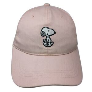 Peanuts Snoopy Character Pink Baseball Cap One Size Adjustable Slideback Hat